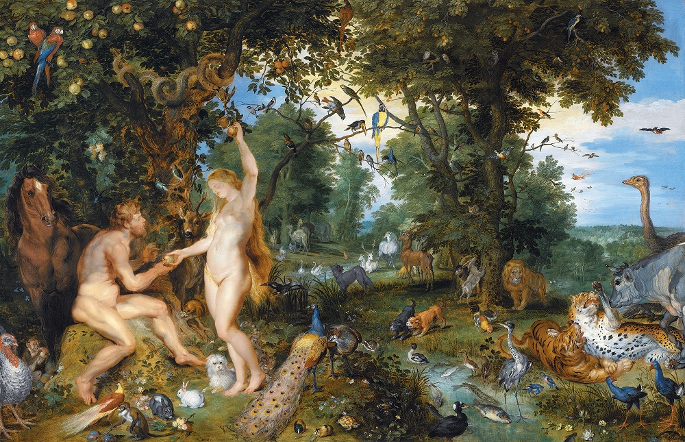 エデンの園と人間の堕落（ルーベンス、ヤン・ブリューゲル画）フリー百科事典『ウィキペディア（Wikipedia）』─禁断の果実─より